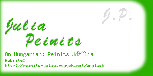 julia peinits business card